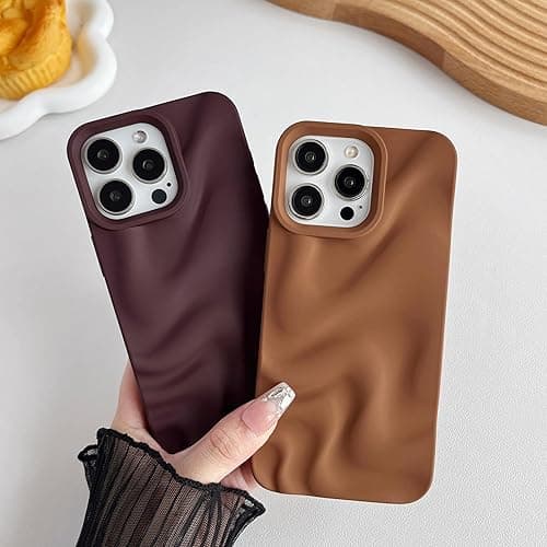 Caseative for iPhone 16 Pro Max Case,Water Ripple Pattern Wave Phone Case (Wine Red) - Wine Red thumbnail 3