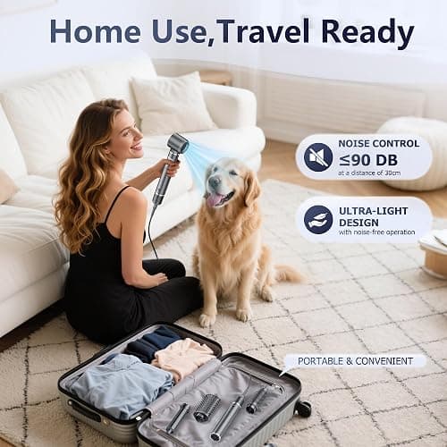 6-in-1 Ionic Hot Air Styler, Powerful High Speed Hair Dryer Brush, Auto Wrap Curler for Fast Drying, Volumizing&Straightening for Multi Styler, Cool Shot Button-No Heat Damage,Gift for All Hair-Travel thumbnail 7