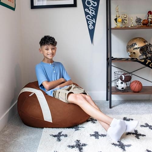 Big Joe Sports Ball Child-Sized Bean Bag Chair, Football Plush, Soft Polyester, 2.5 feet thumbnail 5