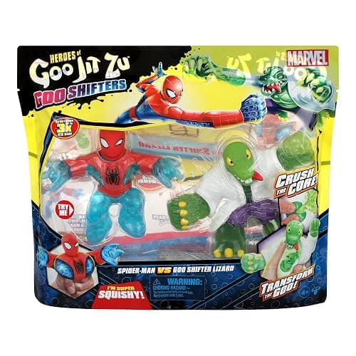 HEROES OF GOO JIT ZU Marvel Goo Shifters Versus Pack Spider-Man VS Goo Shifter Lizard. 2 Squishy 4.5" Tall Marvel Heros. Crush The Core of Goo Shifter Lizard and Transform his Goo - Spider-Man Vs Lizard thumbnail 6