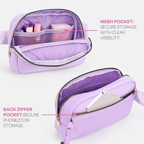 mibasies Initial Fanny Pack for Girls, Birthday Gifts for 4 5 6 7 8 9 10 11 12 13 Teen Girl - Cute Personalized Trend Stuff - Lavender J thumbnail 6