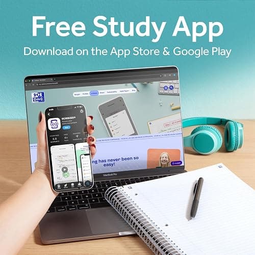 Oxford Spiral Notebook with Free Study App, 3 Subject, Wide Ruled, Ultra Smooth Paper, No Ink Bleed-Through, Strong Poly Blue Cover, 3 Durable 2 Sided Pockets, 150 Easy Perforated 8.5" x 11" Sheets thumbnail 3