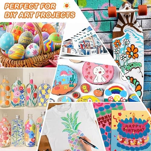 48 Colors Acrylic Paint Pens, Dual Tip Acrylic Paint Markers with Brush Tip and Fine Tip, Acrylic Pens for Rock Painting, Wood, Canvas, Stone, Glass, Ceramic,DIY Crafts Making Art Supplies thumbnail 7