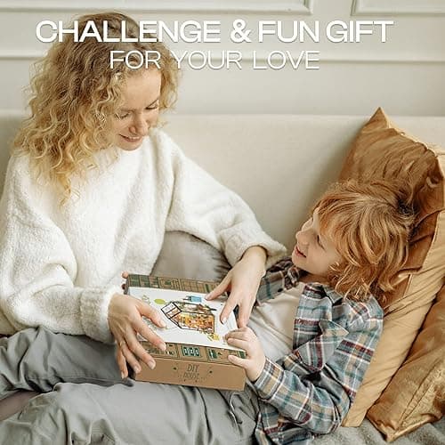 ROBOTIME DIY Miniature House Kit Mini Green House Tiny Dollhouse Wooden Furniture Kit with LED Halloween/Christmas/Birthday Gifts for Adults (Cathy's Greenhouse) thumbnail 7