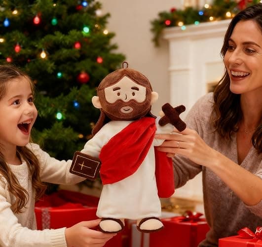 Yelakey Jesus Plush Doll with Jointed Skeleton Jesus Plushie 13.4" Poseable Jesus with Removable Accessories Easter Christian Gifts for Kids (Red) thumbnail 7