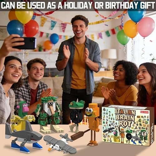 Myth Qholve Italian Brain Rot Unique Cartoon Characters Building Blocks 6 in 1 Educational & Entertaining Gift Idea for Kids Teens & Adults thumbnail 6