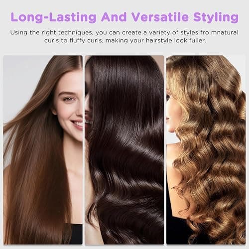 ZZR SEVEN Automatic Curling Iron, 1.5 Inch Hair Curler with 4 Temp. Options, 10S Fast Heating, 2-Way Rotation, 30 Min Auto Shut-Off, Anti-Scald-Tangle for Long Hair, Dual Voltage for Travel (Khaki) thumbnail 8