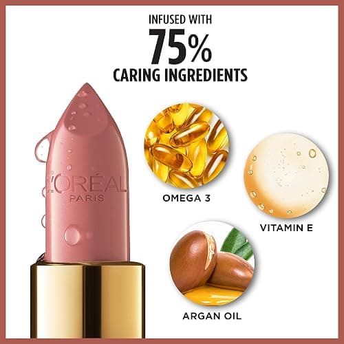 L'Oreal Paris Colour Riche Satin Lipstick for Moisturized Lips,Lip Makeup with Argan Oil and Vitamin E,Worth It,0.13 Oz thumbnail 4
