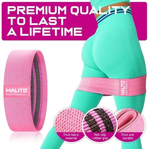 Resistance Bands for Working Out, Fabric Exercise Bands for Legs and Butt, Workout Bands for Women and Men, Booty Band for Yoga Starter Set, Pilates, Rehab, Fitness and Home Workout thumbnail 2