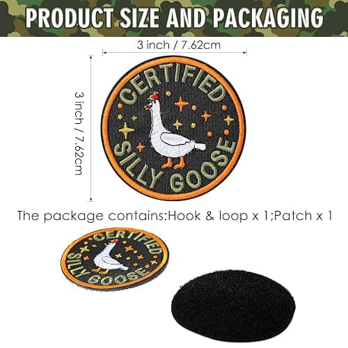 XMJY Funny Goose Hook and Loop Patch, Colorful Embroidered Patch, Cute Animal Meme Morale Patch, DIY Applique Accessories for Backpacks, Dog Harnesses, Army Vests, Gym Bags, Hats, Helmets thumbnail 2