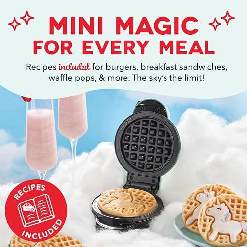 Dash MultiMaker® Mini System - Compact Waffle Maker for Family Breakfasts - Removable Griddle Plates & nonstick surface - 6 Plates - Aqua thumbnail 6