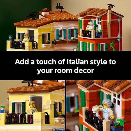 LEGO Ideas Italian Riviera Building Set for Adults - DIY Home & Office Decor for Men & Women Ages 18+ - Construct 3 Colorful Buildings & 10 Minifigures W/Accessories - Gift Idea for Birthdays - 21359 thumbnail 6