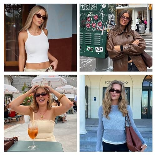 VANLINKER Retro Polarized Rectangle Sunglasses Womens Trendy 90s Small Square Sunnies Vintage Narrow Thin Frame VL9855 thumbnail 2