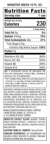 Monster Energy Drink, Green, Original, 16 Ounce (Pack of 15) thumbnail 2