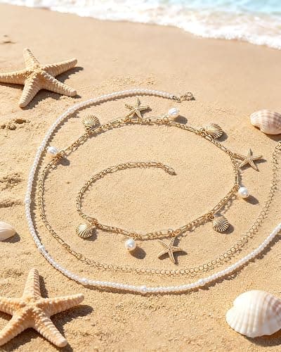 Ronglry 2pcs Gold Waist Chain for Women Layered Belly Chain Beach Waist Beads Body Chains for Women Adjustable Sexy Bikini Body Chain for Summer Beach Jewelry Accessories thumbnail 4