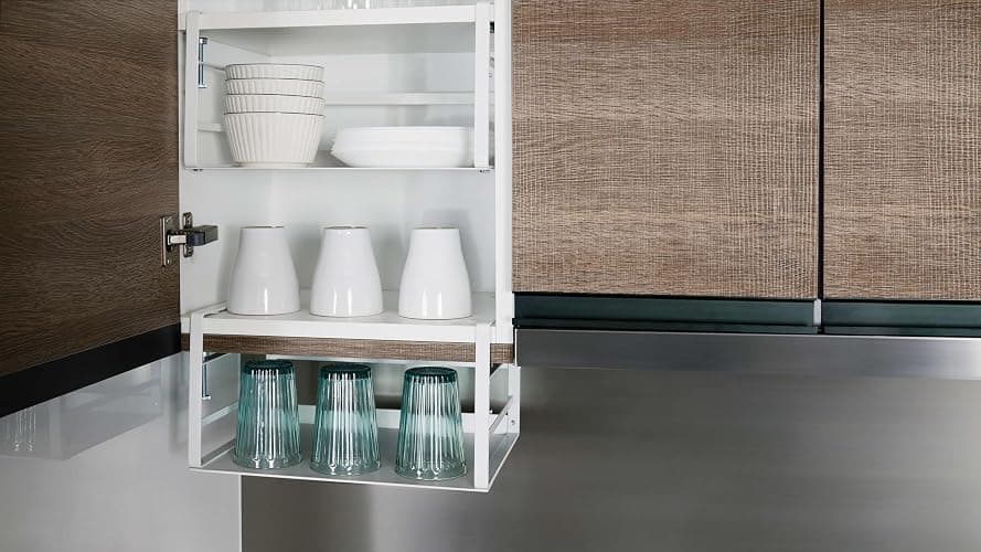 Nxconsu 2Pack Under Shelf Storage Basket Organizer Hanging Holder for Kitchen Cabinet Pantry Cupboard Closet Desk Bookshelf Organization Space Saver Heavy Duty Slide-in Adjustable Mounting Clamp White thumbnail 2