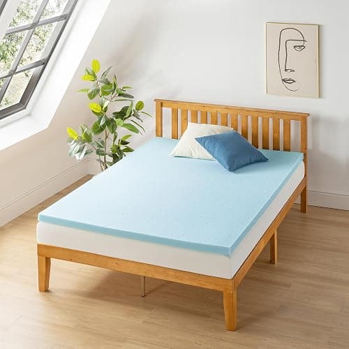Best Price Mattress 2-inch Ventilated Gel Memory Foam Topper - Twin, Blue thumbnail 2
