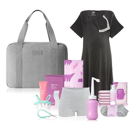 Frida Mom 30pc Pre-Packed Hospital & Diaper Bag Essentials Gift Set, Includes Labor, Postpartum, & Newborn Grooming Kit in One, Easy to Organize with Removable Toiletry Bags, & Suitcase Strap - Image 1