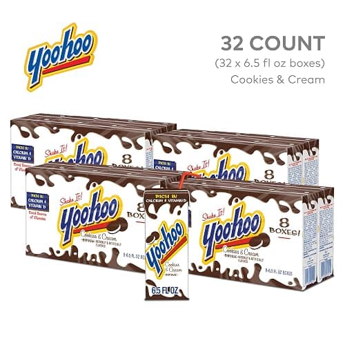 Yoo-hoo Cookies and Cream Flavored Drink, 6.5 fl oz Boxes, 32 Count (4 Packs of 8), Ready to Drink, Caffeine-Free, 99% Fat-Free, High in Calcium & Vitamin D thumbnail 4