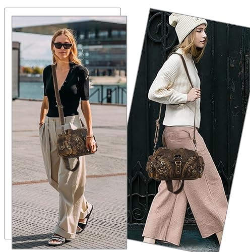 Angel Kiss Purses for Women Small Hobo Shoulder Bags Vagen Leather Multi-Pocket Tote Bag with Zipper thumbnail 8