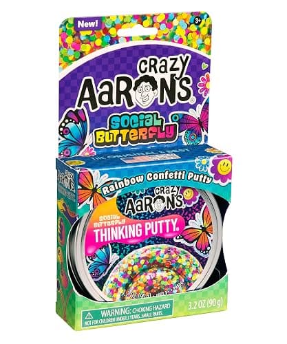 Crazy Aaron's Thinking Putty® - Social Butterfly - See-Through Sensory Putty for Kids and Grown ups in a 4" Tin - Creative and Endless Fun, Stress Relief Therapy Toys, Never Dries Out - Made in USA thumbnail 4