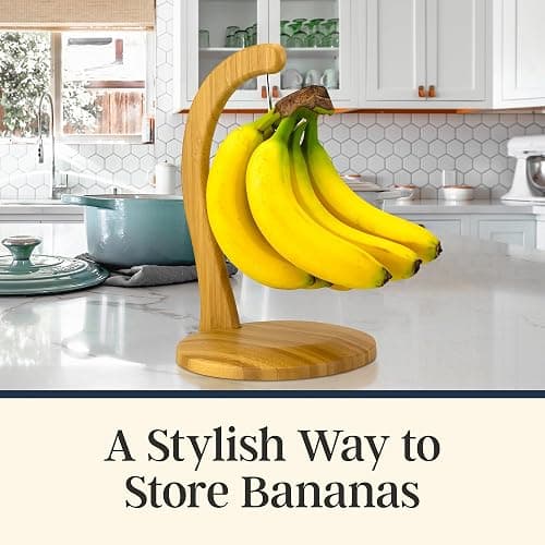 Totally Bamboo Banana Holder – Wooden Banana Stand and Hanger for Countertop Fruit Storage, Durable Bamboo Banana Hook for Even Ripening and Easy Access thumbnail 2