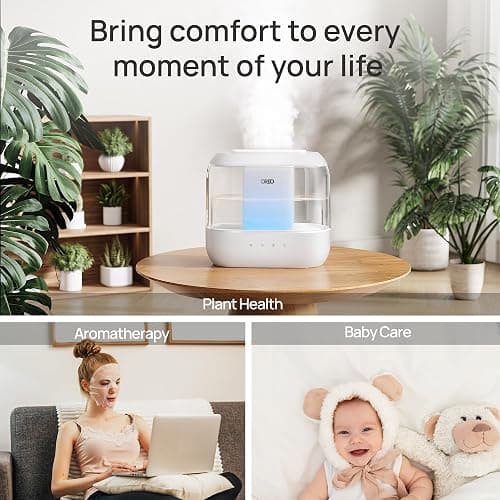 DREO Humidifiers for Bedroom, Top Fill 4L Supersized Cool Mist Humidifier, 36H Runtime, 28 dB Quiet Ultrasonic Air Humidifier for Large Room, Plants, Baby Nursery, Indoor, Night Light, Easy to Clean thumbnail 7