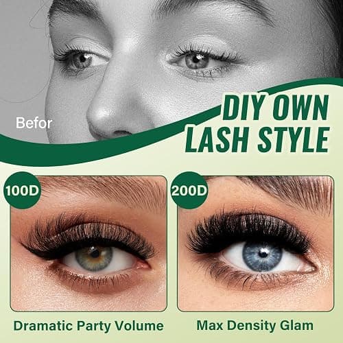 KEYYOU Lash Clusters 3D Effect 231pcs Eyelash Clusters 100D200D 10-18mm D Curl Wispy Lashes Individual Cluster Lashes Natural Volume Soft DIY Lash Extensions (3D-100D200D-D-10-18MIX) thumbnail 4