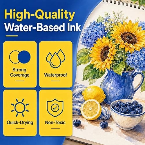 Amamao 120 Colors Acrylic Paint Markers, Soft Brush Tip Pens and Markers, Acrylic Paint Pens for Wood, Stone, Canvas, Glass, Fabric, Egg, Rock Painting and DIY Crafts Art Supplies thumbnail 7