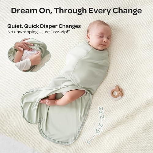Momcozy Swaddles for Newborns, Quiet Fastener Swaddle Suitable for Infant 0-3 Months, New-Parent-Friendly Sleep Sack, Reduce Startle Reflex, Newborn Boys Girls Registry Essentials, 2-Pack, Serenity thumbnail 5