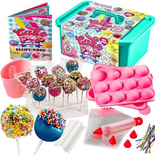 GirlZone Cake Pop Craze Kit, Baking Set for Kids Ages 10–12 with Cake Pop Mold, Stand, Gifting Bags & Decorating Pen, Fun Creative Kitchen Activity, Christmas & Holiday Gift - Image 1