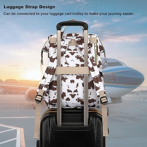 Yusudan Laptop Backpack for Women Men, 15.6 inch College School Backpack Bookbag for Work/School/Travel/Business (Cow Print Brown) thumbnail 4