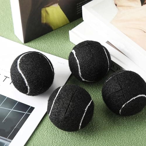 Macarrie 60 Pieces Precut Tennis Bulk Tennis Balls for Chairs Heavy Duty Long Lasting Glide Coverings for Classroom Furniture Legs Protectors and Floor Protection(Black) thumbnail 2