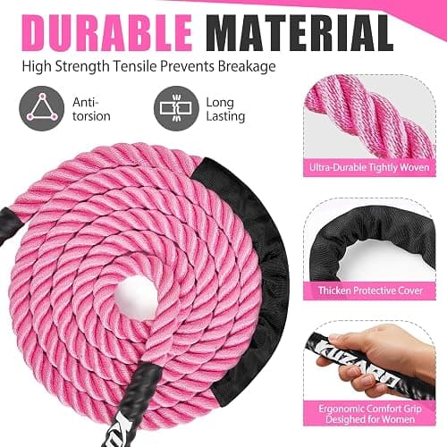 KUZARO Jump Rope, Weighted Jump Rope for Women, Heavy Jump Ropes for Fitness, Home Gym Exercise Equipment, Adult Skipping Rope for Improve Strength, Weight Loss, Boxing Training,Total Body Workout Equipment thumbnail 6