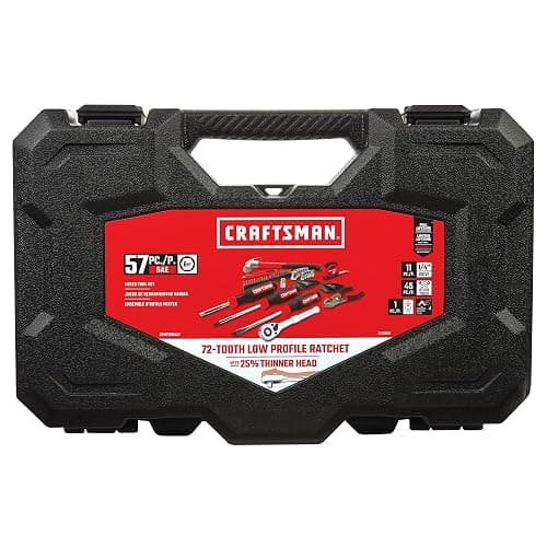 CRAFTSMAN 57 Piece Mechanics Tool Set Home Tool Set, Sockets, Ratchet, Screwdrivers, Hammer, Pliers, Hex Keys, Specialty Bits Hand Tools (CMMT99447) thumbnail 5