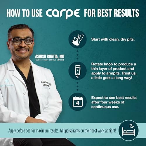 Carpe Deodorant Underarm Antiperspirant - Advanced Sweat & Odor Protection Formula - Sport Deodorant for Men & Women - Combat Excessive Sweating with Odor Control - Clean Sport Scent thumbnail 7