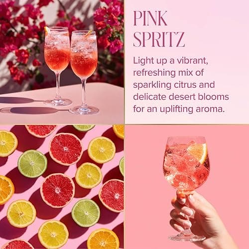 Paris Hilton Pink Spritz Scented Candle, Bubble Glass Vessel with Pink Iridescent Finish, Premium Plant Wax Blend, Cotton Wick, 18-Ounce thumbnail 5