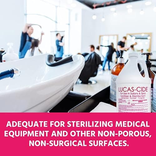 LUCAS-CIDE Salon and Spa Disinfectant Multipurpose Surface Sanitizer, Hospital Grade, EPA Disinfectant Cleaning Supplies Solution 1 Gallon - Pink thumbnail 3