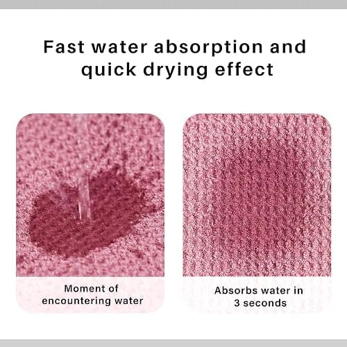 ROLSHOL 2 Pack Microfiber Hair Towel Wrap for Women, 32" x 11" Waffle Weave Hair Plopping Towel for Curly, Long & Thick Hair, Anti-Frizz Hair Turbans for Wet Hair (Light Pink,Coral Pink) thumbnail 6
