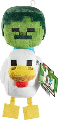 Mattel Minecraft Plush Zombie Chicken Jockey Toy, Collectible Stuffed Animal, 8-inch Soft Doll Inspired by Video Game Character​​ thumbnail 6