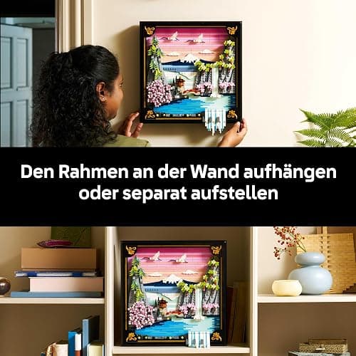 LEGO Art Japanische Kirschblütenlandschaft - DIY Set - Bauset für Erwachsene - 3D Wandkunst im Rahmen mit dem Fuji-Berg, Sakura (Kirschblüten) und Wasserfall - Geschenk für Männer und Frauen - 31218 thumbnail 8