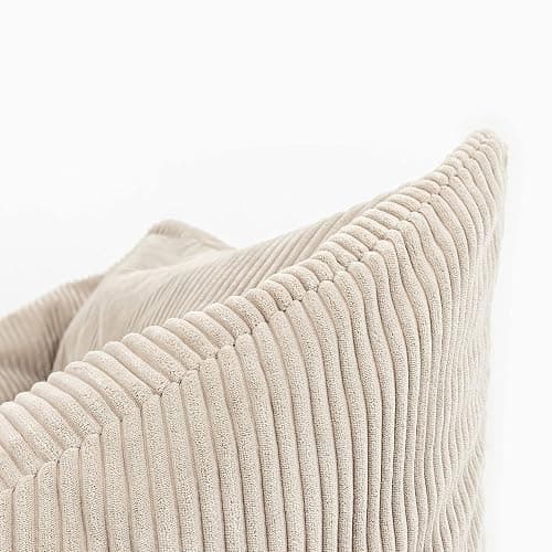 Icon Natalia Sitzsack Sessel mit Hocker für Erwachsene, Beige, Flauschiger Cord Stoff, Riesen Sitzsack Cord mit Füllung, Bean Bag Chair, Bequemer Sessel Wohnzimmer, Lounge, Schlafzimmer, Büro - Beige - Sitzsack + Hocker thumbnail 6
