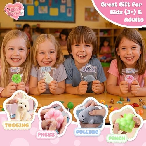 QCROAD SQUISHY taba Silicone Squishy Animal,Handmade taba Cute Squishy-Puppy, Seal, Cat Paw & Grape（4pcs） thumbnail 6