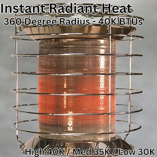 Dura Heat TT-360 Propane(LP) 360 Degree Tank Top Heater, Length: 8.9in, Width: 8.9in, Height: 20.24in,Silver thumbnail 5