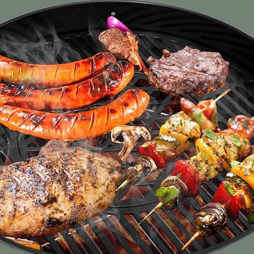 onlyfire 2-in-1 Cast Iron Grill Grate Replacement Weber Gourmet BBQ System | For Weber 22inch Kettle Charcoal Grills thumbnail 6