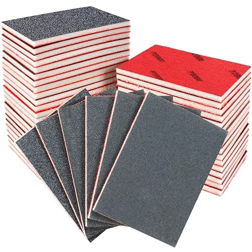 36 Pcs Sanding Sponge 80/120/180/240/320/400 Grit Sandpaper Assortment, Washable & Reusable Sanding Blocks for Wood, Metal, Drywall, Glazing, Wet Dry Sandpaper for Smooth Finishing - Image 1
