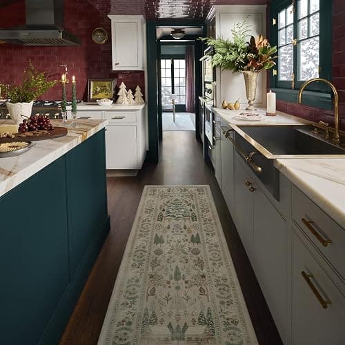 RUGGABLE Machine Washable Christmas Runner Rug – Juniper Multicolor 2.5x7, Neutral, Stain-Resistant, Non-Slip – Washable Rug for Hallway, Entryway, Living Room & Kitchen–with Standard Pad - Image 1
