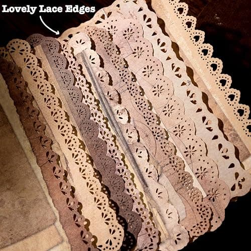 60 Sheets Lace Edged Scrapbook Stationery Paper Assorted Set - 6 Pack Vintage Paper for Letter Writing Scrapbooking Embellishments Planner Bullet Junk Journal Supplies Collage Background 4.9x6.9 Inch thumbnail 3