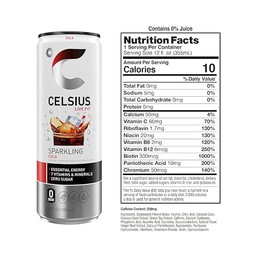 CELSIUS Sparkling Cola, Functional Essential Energy Drink 12 Fl Oz (Pack of 12) thumbnail 3