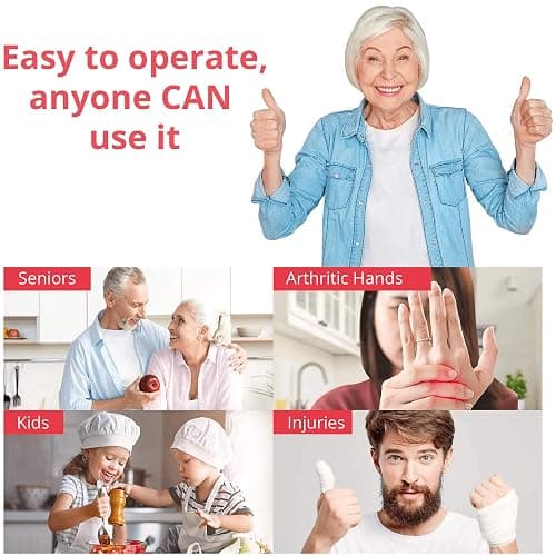 Kitchen Mama Auto Electric Can Opener: Open Your Cans with A Simple Press of Button - Automatic, Hands Free, Smooth Edge, Battery Operated, YES YOU CAN (Red) thumbnail 6